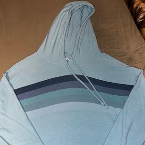 Cha sor large long sleeve blue soft crop sweatshirt